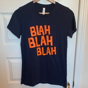 Blah Blah Blah FANTA Navy Blue Womens T-Shirt by Bella + Canvas